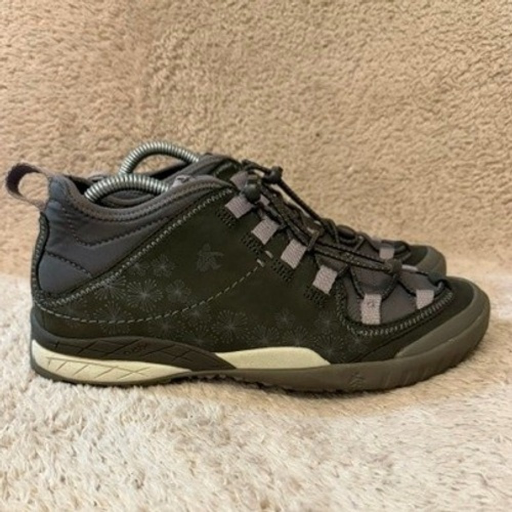 Cushe Wildrun UW00837 Womens Olive Green Floral Suede Hiking Trail Shoes Vibram‎
